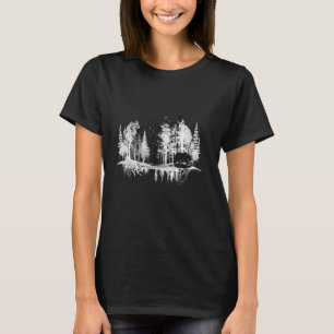 T-shirt Réflexion des arbres Faune Nature Ours animal Outd