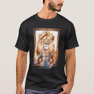 T-shirt Réflexion Miroir Du Chat Au Lion