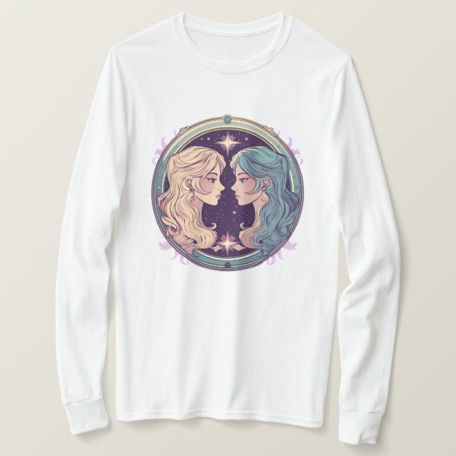 T-shirt Réflexion Mystique des Gémeaux (Design devant)