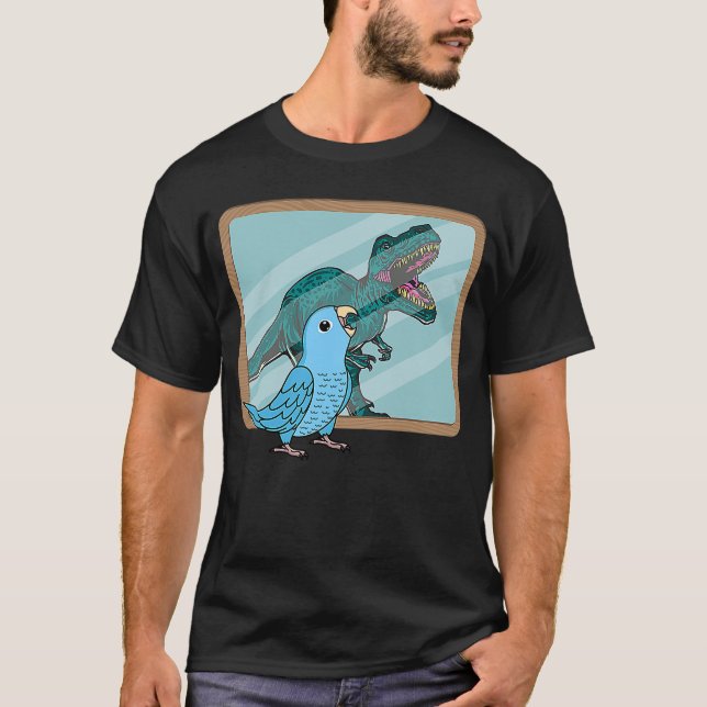 T-shirt Réflexion Perroquet et Rex I Parrotlet bleu (Devant)