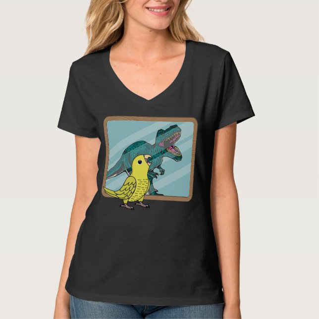 T-shirt Réflexion Perroquet et Rex I Parrotlet jaune (Devant)