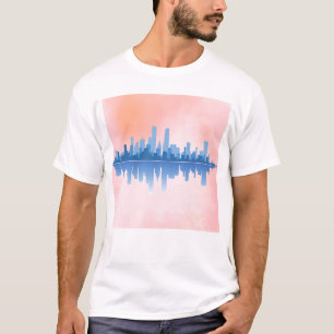T-shirt Réflexion Skyline moderne - Art Cityscape urbain
