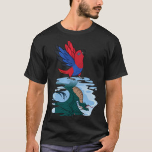 T-shirt Réflexion sur le perroquet et le dragon I Eclectus