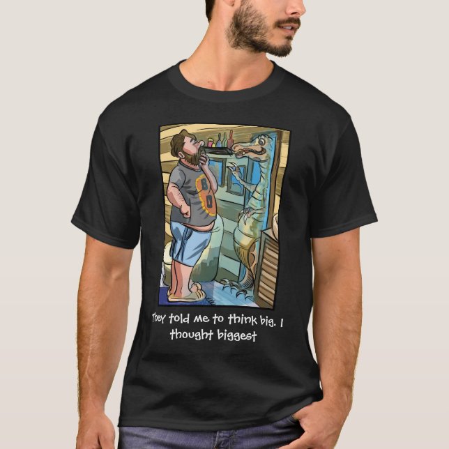 T-shirt Réflexion T-Rex : Pensez plus grand que grand (Devant)