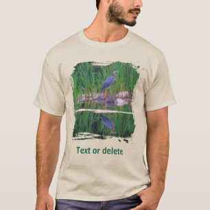 T-shirt Réflexions de héron bleu Peinture animale