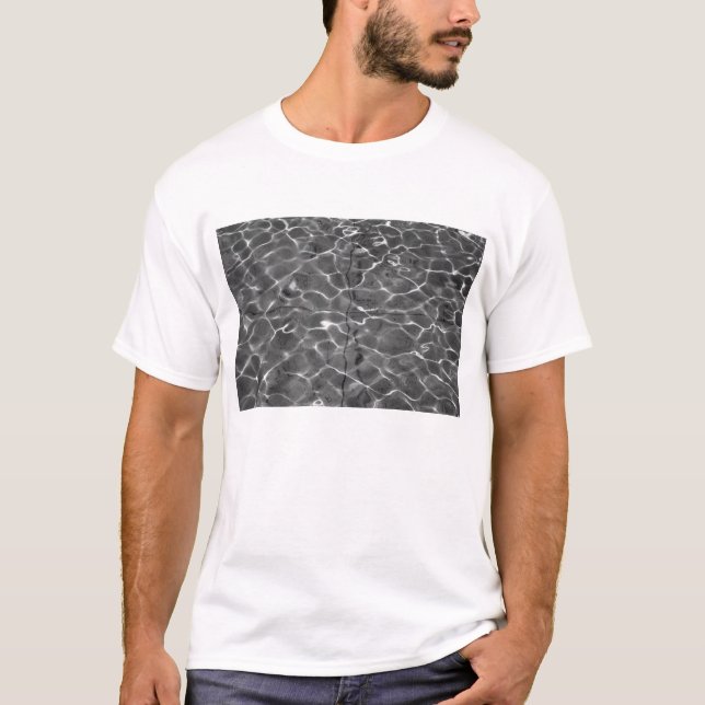 T-shirt Réflexions de la lumière sur l'eau : Photo noire (Devant)