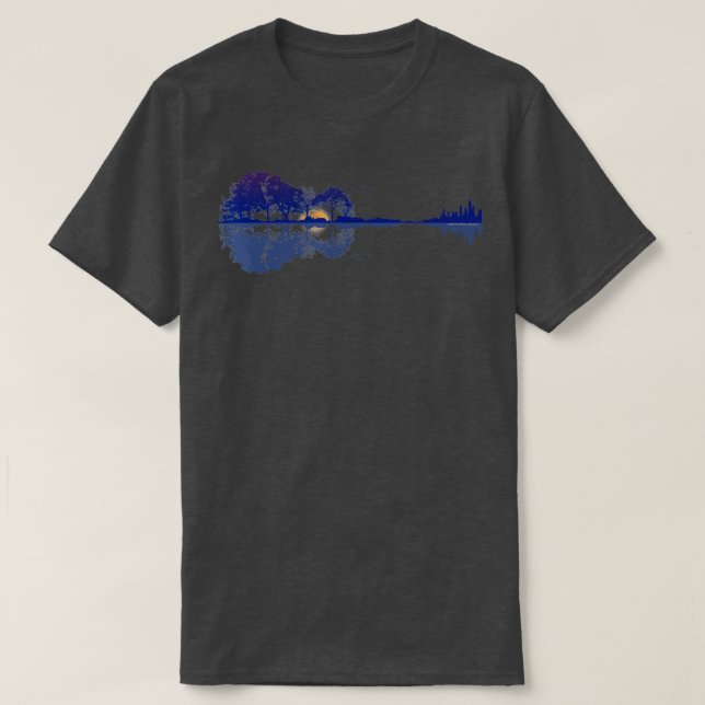 T-shirt Réflexions sur le lac de Guitare dans les amateurs (Design devant)