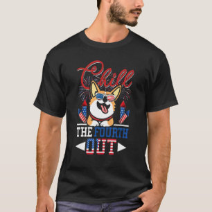 T-shirt Refroidir le quatrième corgi de chien 4 juillet