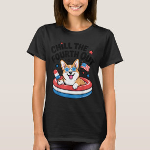 T-shirt Refroidir le quatrième en dehors du mignon Corgi p