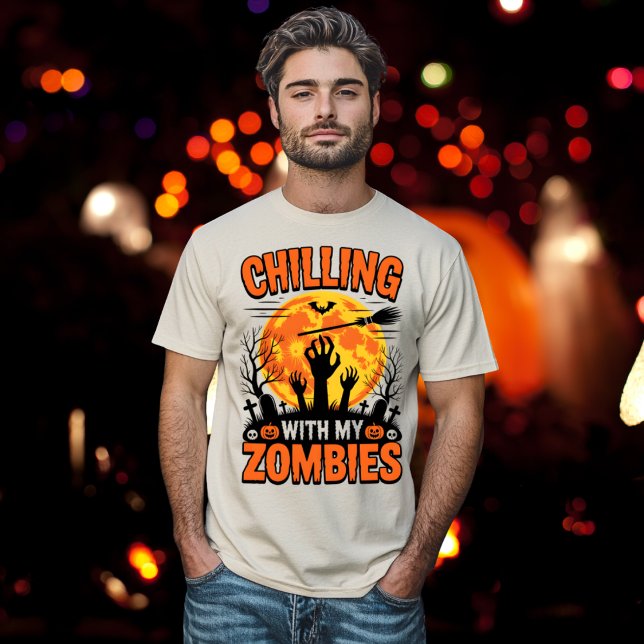 T-shirt Refroidissement avec mes zombies Effrayant Hallowe (Créateur téléchargé)