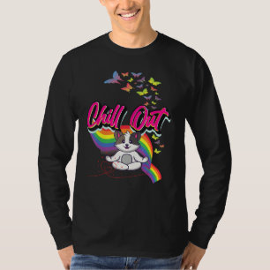T-shirt Refroidissez les chats mignons Méditer la méditati