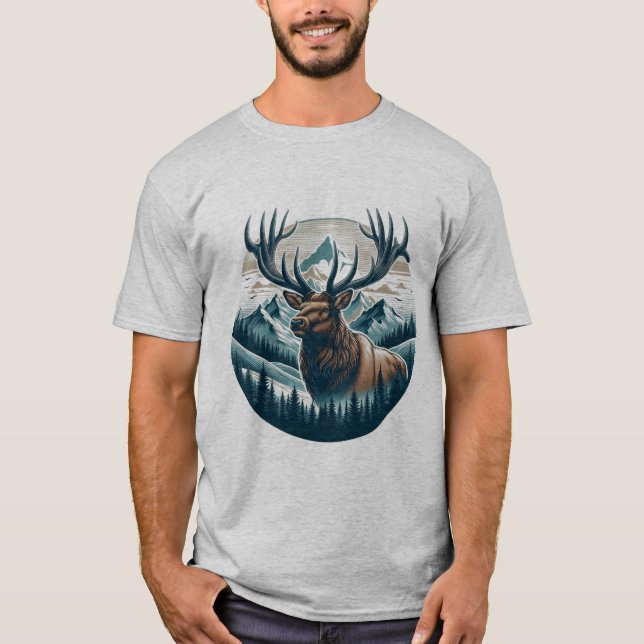T-shirt Regal Elk, la faune majestueuse (Devant)