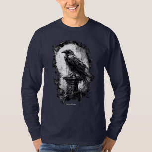 T-shirt Regard Abysal Gothique Corbeau Heavy Metal Manches