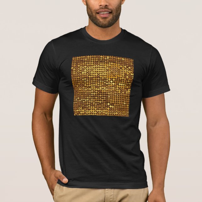 T-shirt Regard de scintillement de paillette d'or (Devant)
