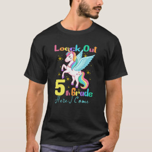 T-shirt Regarde En 5e Année Je Reviens À L'École Unic