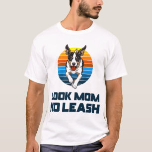 T-shirt Regarde Maman Sans Laisse Drôle Cadeau Rétro Pour