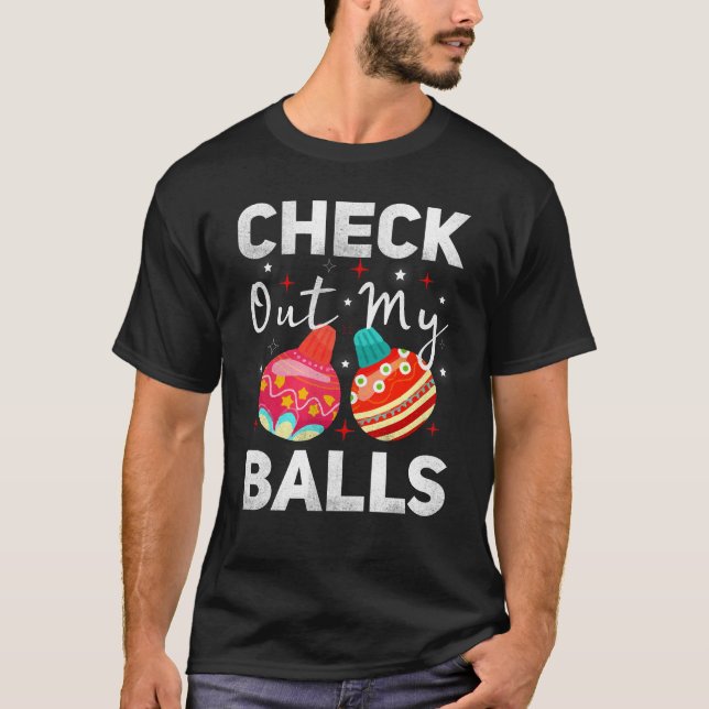 T-shirt Regarde Mes Boules, Noël (Devant)
