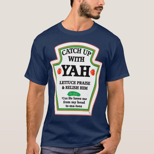 T-shirt Regarder Avec Jésus Drôle Christian YAH Hébreu (Devant)