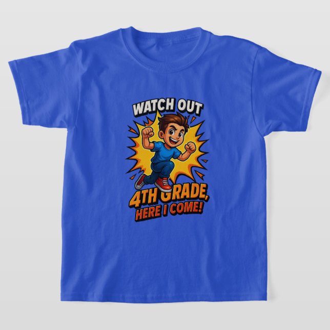 T-shirt Regarder la bande dessinée de 4e année Retour à l' (Poser)