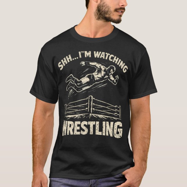 T-shirt Regarder la lutte drôle de lutte (Devant)
