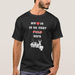 T-shirt regarder le sport à la télévision mon coeur est da