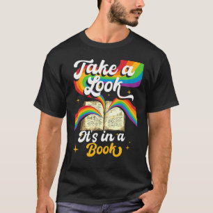 T-shirt Regardez, c'est un livre Retro Arc-en-ciel