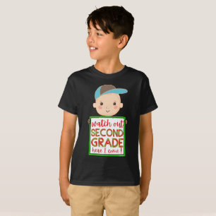 T-shirt REGARDEZ DEUXIÈME GRADE ICI JE VIENS drôle mignon
