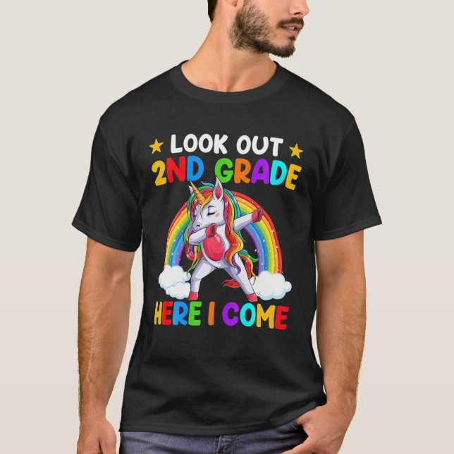 T-shirt Regardez La 2E Année Ici Je Viens Dabbing Unicorne (Devant)