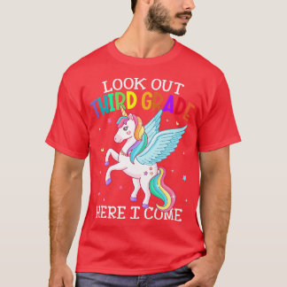 T-shirt Regardez La 3e Année Ici Je Reviens À Unicorne À S