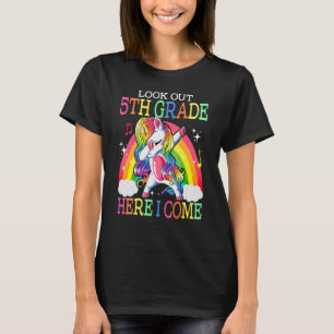 T-shirt Regardez la 5e année ici je viens Dabbing Unicorn