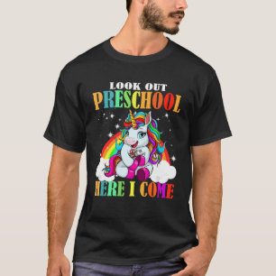 T-shirt Regardez Pré K Ici je viens belle licorne et R
