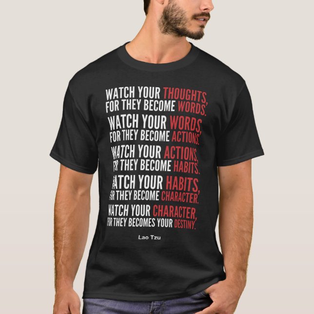 T-shirt Regardez Vos Pensées Pour Qu'Ils Deviennent Mots T (Devant)