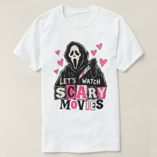 T-shirt Regardons des films d'horreur – Horreur Rose Vinta