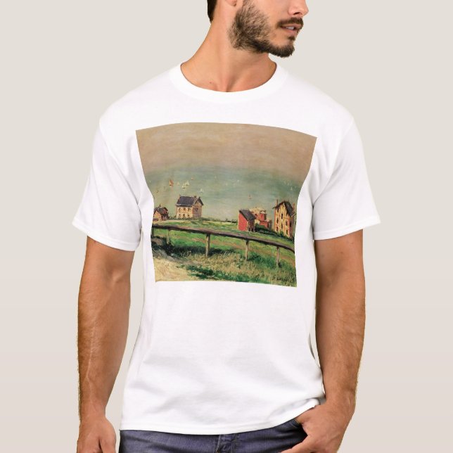 T-shirt Régate à Villerville par Gustave Caillebotte (Devant)
