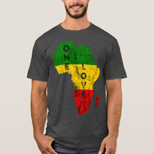 T-shirt Reggae Afrique Carte Rasta Regae Musique Rastafari
