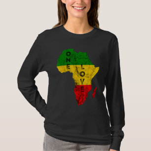 T-shirt Reggae Afrique Carte Rasta Regae Musique Rastafari