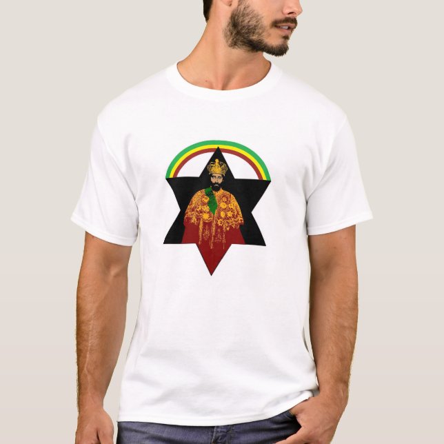T-shirt Reggae Ethiopie Jamaïque de Haile Selassie Rasta (Devant)