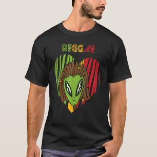 T-shirt Reggae Heart Alien Rasta Jamaïque Souvenir Rastafa