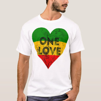 T-shirt Reggae Heart One Love Rasta Reggae Music Rastafari