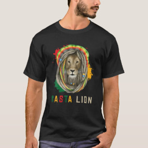 T-shirt Reggae Lion Rastafari Dreadlocks Reggaeton Jamaïqu