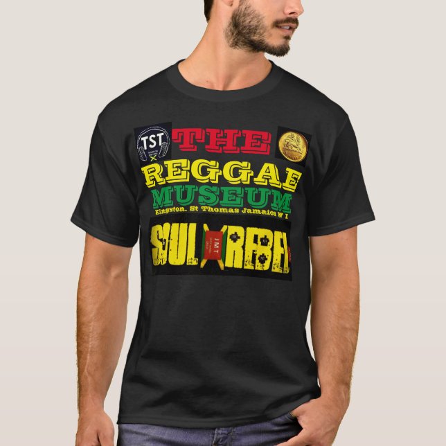 T-Shirt REGGAE MUSEUM MERCH de base foncé (Devant)