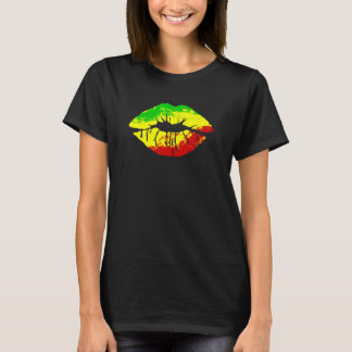 T-shirt Reggae Music Jamaica Kissing Lips Flag Rastafari R