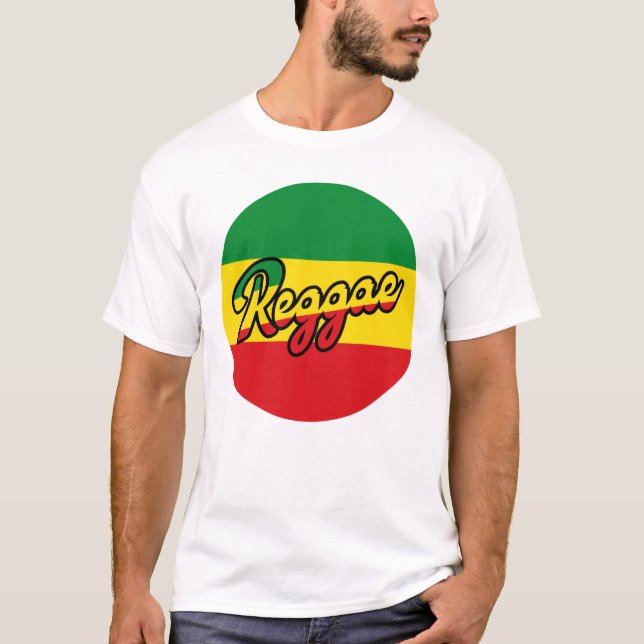 T-shirt Reggae Musique avec couleurs du drapeau reggae (Devant)