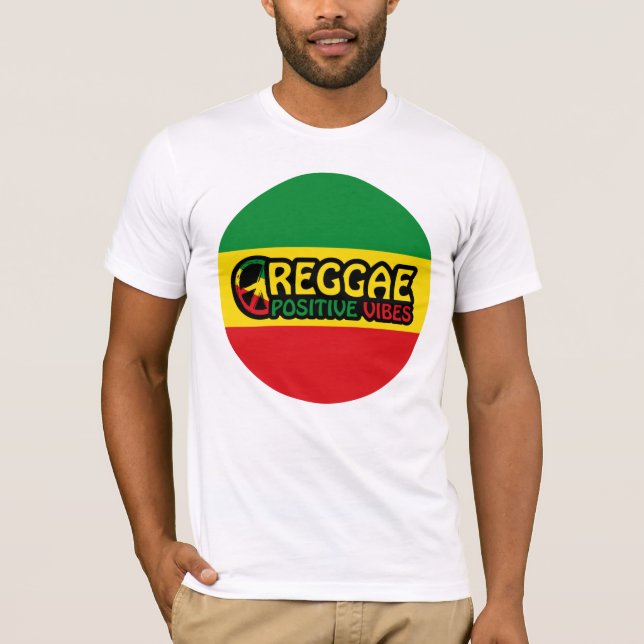 T-shirt Reggae Musique avec des vibes positives et drapeau (Devant)