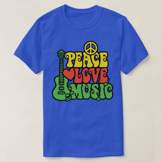 T-shirt Reggae peace love music (Design devant)