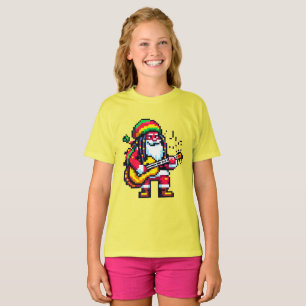 T-shirt Reggae Père Noël Fun Pixel Art Noël Musique Design