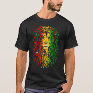T-shirt Reggae Rasta Lion Rastafarian Lion Reggae Musique