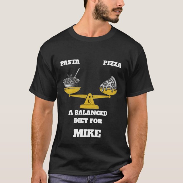 T-shirt Régime équilibré personnalisé de pâtes et pizzas d (Devant)