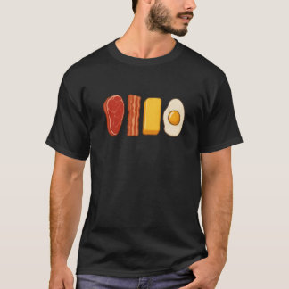T-shirt Régime Keto Carnivore Beurre Bacon Œufs Boeuf
