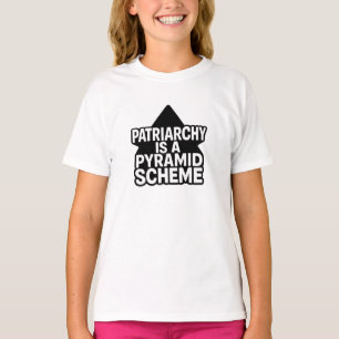 T-shirt Régime pyramidal anti-patriarcal en noir et blanc